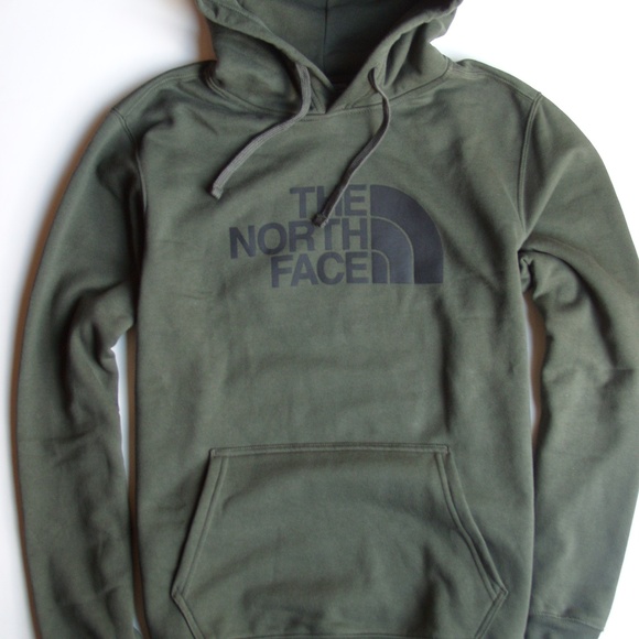 taupe green north face hoodie